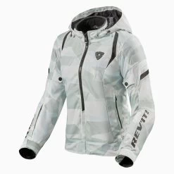 Rev'It! FLARE 2 Lady Softshell-Motorradjacke Camouflage Wasserdicht Mit Thermofutter Und Protektoren -Motorradbekleidungsgeschäft revit flare 2 lady grau weiss 1 1