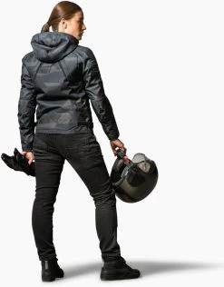 Rev'It! FLARE 2 Lady Softshell-Motorradjacke Camouflage Wasserdicht Mit Thermofutter Und Protektoren -Motorradbekleidungsgeschäft revit flare 2 lady schwarz grau 4