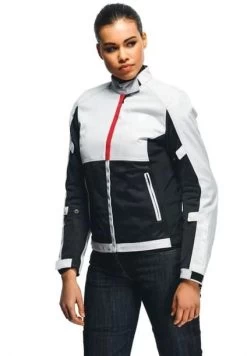 Dainese RISOLUTA AIR LADY Motorradjacke CE A Mit Mesh-Futter Thermofutter Und Protektoren -Motorradbekleidungsgeschäft risoluta air tex lady jacket glacier gray lava red3
