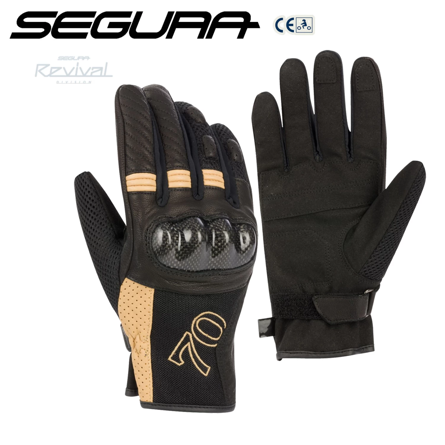 Segura Motorradhandschuhe RUSSEL Mit Carbon-Verstärkungen CE 3 Segura Motorradhandschuhe RUSSEL Mit Carbon-Verstärkungen CE