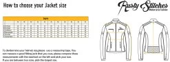 Rusty Stitches Motorradjacke JOYCE Für Damen Leder CE AA Mit Herausnehmbarem Thermofutter -Motorradbekleidungsgeschäft rustystitches sizecharts joyce