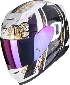 Scorpion Integralhelm EXO-520 EVO AIR Mit AirFit ECE 22.06 Sonnenblende Und Max Vision Pinlock -Motorradbekleidungsgeschäft scoprion exo 520 evo air fasta white chameleon 01 1