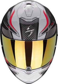 Scorpion Integralhelm EXO-1400 EVO AIR Mit AirFit System ECE 22.06 Sonnenblende Und MaxVision Pinlock -Motorradbekleidungsgeschäft scorpion exo 1400 evo air attune grau schwarz rot 02