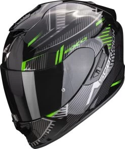 Scorpion Integralhelm EXO-1400 EVO AIR Mit AirFit System ECE 22.06 Sonnenblende Und MaxVision Pinlock -Motorradbekleidungsgeschäft scorpion exo 1400 evo air shell black green 01 1
