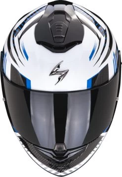 Scorpion Integralhelm EXO-1400 EVO AIR Mit AirFit System ECE 22.06 Sonnenblende Und MaxVision Pinlock -Motorradbekleidungsgeschäft scorpion exo 1400 evo air shell white blue 02