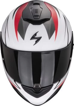 Scorpion Integralhelm EXO-1400 EVO AIR Mit AirFit System ECE 22.06 Sonnenblende Und MaxVision Pinlock -Motorradbekleidungsgeschäft scorpion exo 1400 evo air thelios matt white red 02