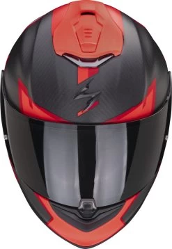 Scorpion Integralhelm EXO-1400 EVO Carbon Air Mit AirFit System ECE 22.06 Sonnenblende Und MaxVision Pinlock -Motorradbekleidungsgeschäft scorpion exo 1400 evo carbon air kendal matt black red 02