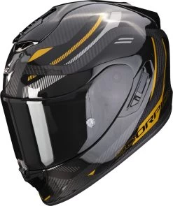 Scorpion Integralhelm EXO-1400 EVO Carbon Air Mit AirFit System ECE 22.06 Sonnenblende Und MaxVision Pinlock -Motorradbekleidungsgeschäft scorpion exo 1400 evo carbon air kydra black gold 01 1