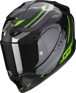 Scorpion Integralhelm EXO-1400 EVO Carbon Air Mit AirFit System ECE 22.06 Sonnenblende Und MaxVision Pinlock -Motorradbekleidungsgeschäft scorpion exo 1400 evo carbon air kydra black green 01 1