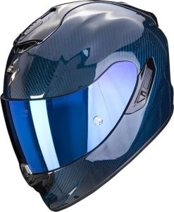 Scorpion Integralhelm EXO-1400 EVO Carbon Air Mit AirFit System ECE 22.06 Sonnenblende Und MaxVision Pinlock -Motorradbekleidungsgeschäft scorpion exo 1400 evo carbon air solid blue 01 1
