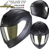 Scorpion Integralhelm EXO-1400 EVO Carbon Air Mit AirFit System ECE 22.06 Sonnenblende Und MaxVision Pinlock -Motorradbekleidungsgeschäft scorpion exo 1400 evo carbon air solid matt black haupt