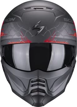 Scorpion Jethelm EXO-COMBAT 2 II Mit Sonnenblende Und ECE 22.06 -Motorradbekleidungsgeschäft scorpion exo combat 2 xenon matt black red 02