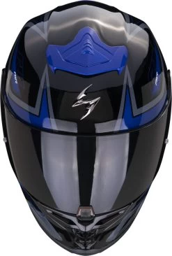 Scorpion Integralhelm EXO-R1 EVO AIR Premium-Helm Mit Max Vision Pinlock AirFit Zwei Visieren Und ECE 22.06 -Motorradbekleidungsgeschäft scorpion exo r1 evo air gaz metallic black blue 02