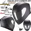 Scorpion Integralhelm EXO-R1 EVO CARBON AIR Premium-Helm Mit Max Vision Pinlock AirFit Zwei Visieren Und ECE 22.06 -Motorradbekleidungsgeschäft scorpion exo r1 evo carbon air solid matt carbon hauptbild