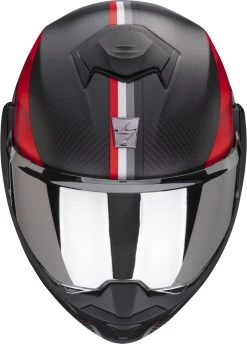 Scorpion Klapphelm EXO-TECH EVO CARBON 180 Grad Flip-Back Helm Mit Sonnenblende ECE 22.06 Pinlock Und 2 Visieren -Motorradbekleidungsgeschäft scorpion exo tech evo carbon genus matt black red 02