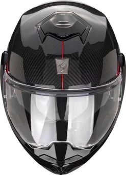 Scorpion Klapphelm EXO-TECH EVO CARBON 180 Grad Flip-Back Helm Mit Sonnenblende ECE 22.06 Pinlock Und 2 Visieren -Motorradbekleidungsgeschäft scorpion exo tech evo carbon top black red 02