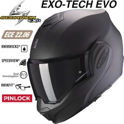 Scorpion Klapphelm EXO-TECH EVO 180 Grad Flip-Back Mit Sonnenblende ECE 22.06 Pinlock