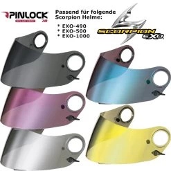 Scorpion Visier KDF11 M Für Helm EXO-490 / 500 / 1000 Vorbereitet Für Max Vision Pinlock