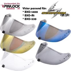 Scorpion 3D Visier KDF16-1 Für Helm EXO-1400 / EXO-R1 / EXO-520 Vorbereitet Für Max Vision Pinlock -Motorradbekleidungsgeschäft scorpion visier kdf16 1 multi hauptbild