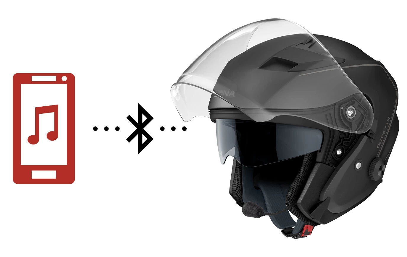 Sena Jethelm OUTSTAR Smart-Helm Mit Integriertem Bluetooth Headset Sonnenblende Und Großem Visier 9 Sena Jethelm OUTSTAR Smart-Helm Mit Integriertem Bluetooth Headset Sonnenblende Und Großem Visier – Bild 7