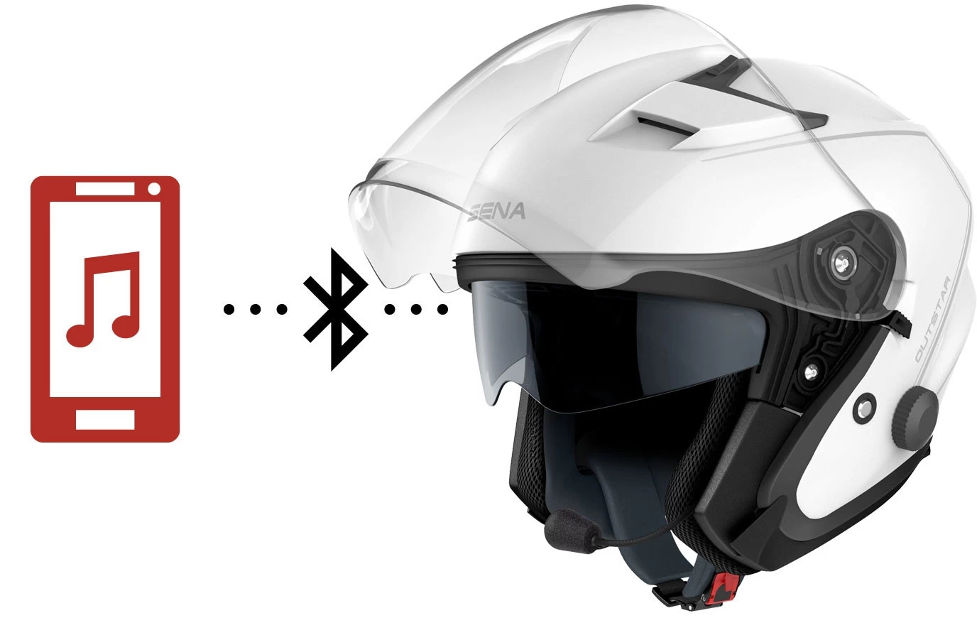 Sena Jethelm OUTSTAR Smart-Helm Mit Integriertem Bluetooth Headset Sonnenblende Und Großem Visier 14 Sena Jethelm OUTSTAR Smart-Helm Mit Integriertem Bluetooth Headset Sonnenblende Und Großem Visier – Bild 12
