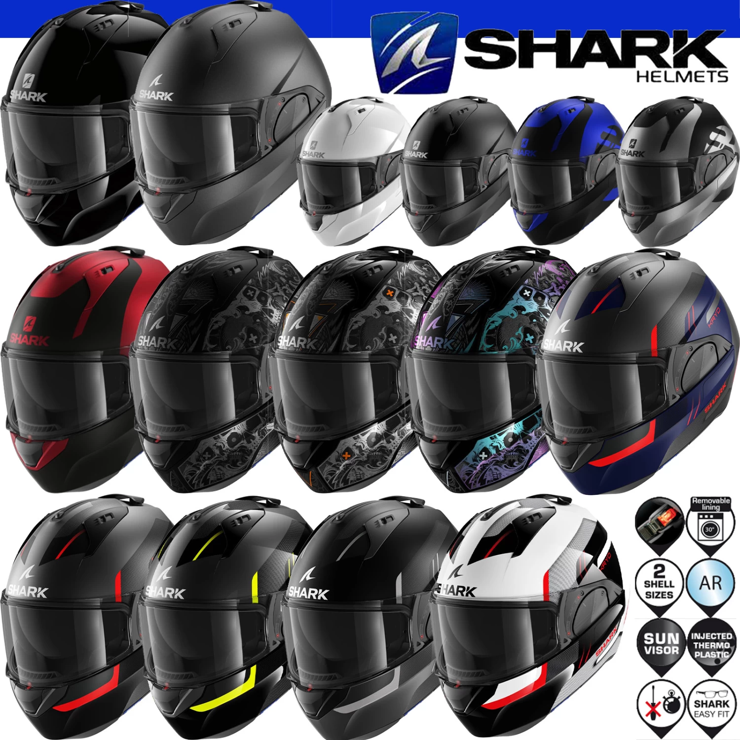 Shark Über-Klapphelm EVO-ES Modularhelm Mit Sonnenblende 3 Shark Über-Klapphelm EVO-ES Modularhelm Mit Sonnenblende