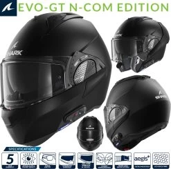 Shark Modularhelm EVO-GT PACK N-COM Edition Mit Integriertem Headset Sonnenblende Und Max Vision Pinlock