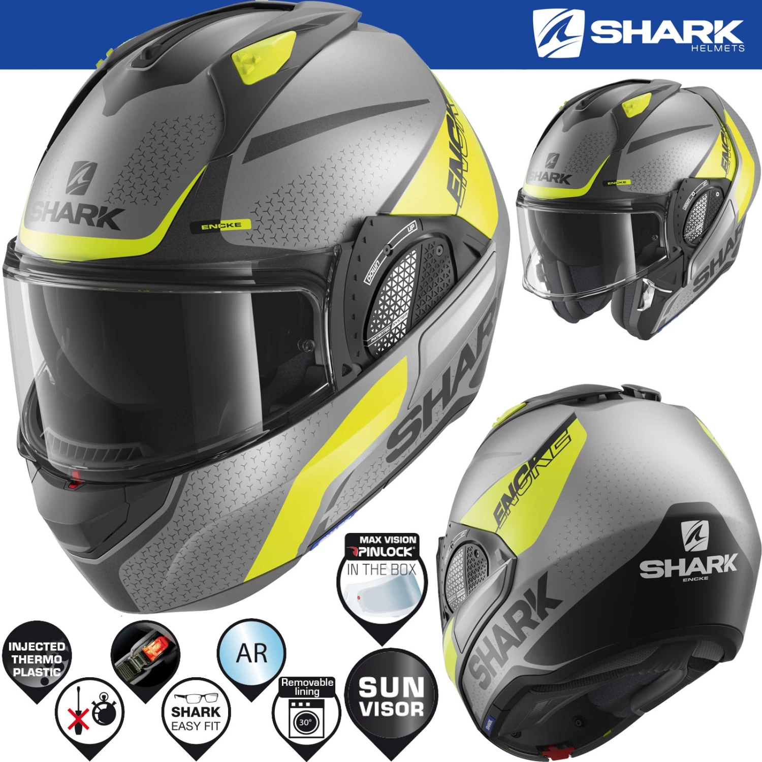 Shark Modularhelm EVO-GT Mit Sonnenblende Und Max Vision Pinlock 20 Shark Modularhelm EVO-GT Mit Sonnenblende Und Max Vision Pinlock – Bild 18