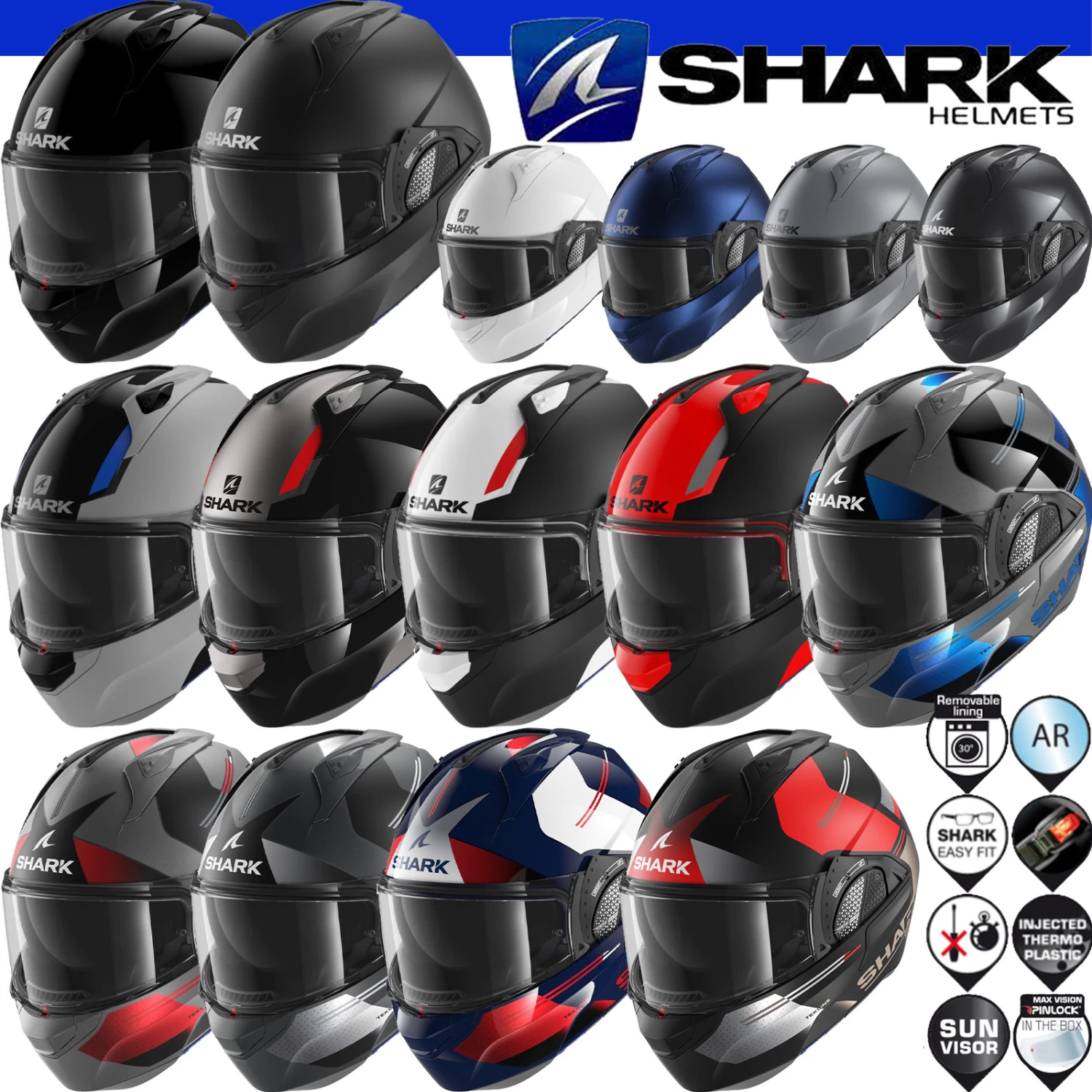 Shark Modularhelm EVO-GT Mit Sonnenblende Und Max Vision Pinlock 4 Shark Modularhelm EVO-GT Mit Sonnenblende Und Max Vision Pinlock – Bild 2