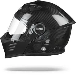 Simpson Klapphelm DARKSOME Mit Sonnenblende Und Max Vision Pinlock -Motorradbekleidungsgeschäft simpson darksome carbon4 1