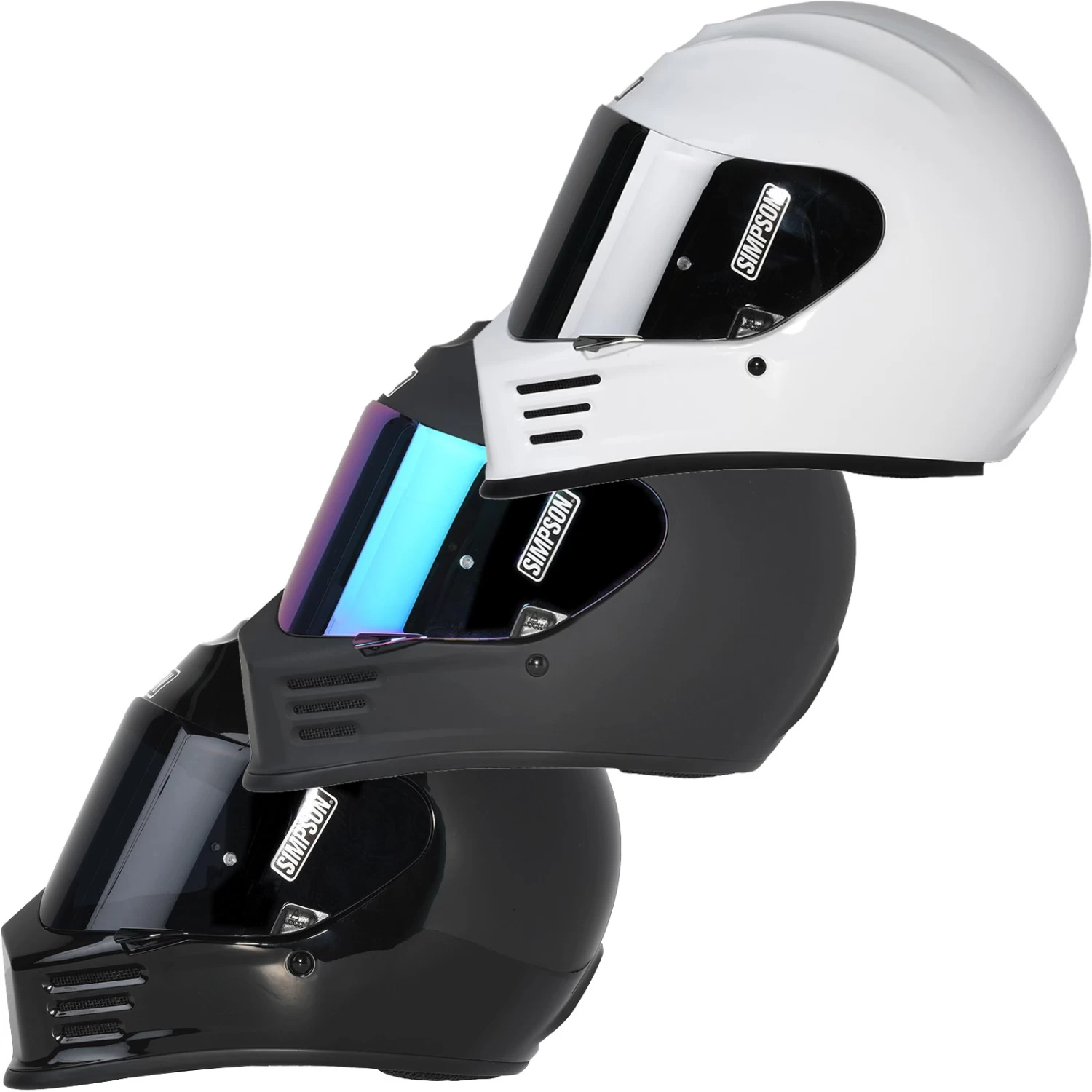 Simpson Integralhelm SPEED Street-Fight Mit Doppel-D-Verschluss Venturi-Belüftung Und Gratis Visier 3 Simpson Integralhelm SPEED Street-Fight Mit Doppel-D-Verschluss Venturi-Belüftung Und Gratis Visier