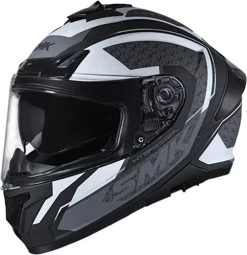 SMK Sport-Integralhelm TYPHOON Mit Sonnenblende -Motorradbekleidungsgeschäft smk typhoon rd1 weiss grau 1