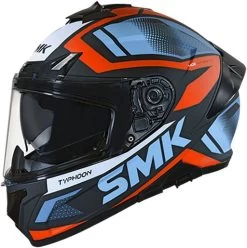 SMK Sport-Integralhelm TYPHOON Mit Sonnenblende -Motorradbekleidungsgeschäft smk typhoon thorn blau orange 1