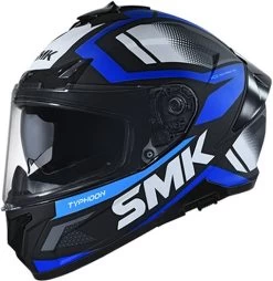 SMK Sport-Integralhelm TYPHOON Mit Sonnenblende -Motorradbekleidungsgeschäft smk typhoon thorn blau weiss 1