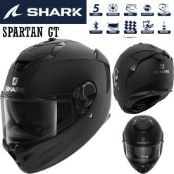 Shark SPARTAN GT Sport-Integralhelm Mit Mikro-Ratschenverschluss Pinlock Und Sonnenblende -Motorradbekleidungsgeschäft spartan gt bcl. mikr. blankmat kma haupt
