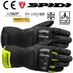 Spidi Motorradhandschuhe ALU-PRO EVO H2Out CE Mit Polsterung Wasserdicht Leder Neopren