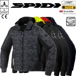 Spidi Motorrad-Hoodie ARMOR EVO Mit Kapuze Winddicht CE Reflex
