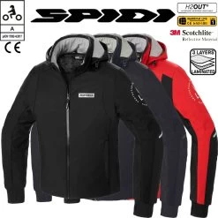 Spidi Motorradhoodie ARMOR H2OUT Wasserdicht CE Mit Abnehmbarer Kapuze Und Protektoren