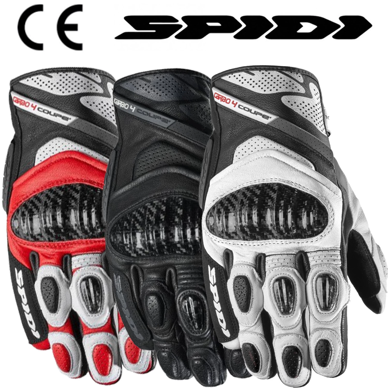 Spidi Motorradhandschuhe CARBO 4 COUPE Mit Polsterung CE Leder Perforiert Carbon 3 Spidi Motorradhandschuhe CARBO 4 COUPE Mit Polsterung CE Leder Perforiert Carbon