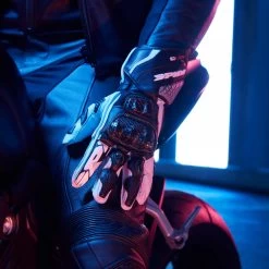 Spidi Motorradhandschuhe CARBO KANGAROO Leder Sport CE Mit Carbon Einsätzen -Motorradbekleidungsgeschäft spidi carbo kangaroo black white 4