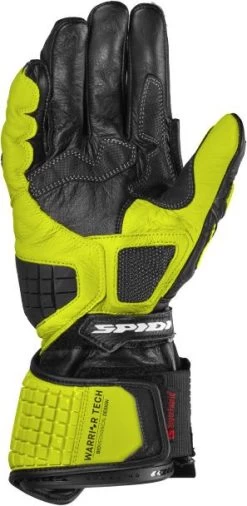 Spidi Motorradhandschuhe CARBO TRACK EVO Leder Sport CE Mit Warrior Protektoren -Motorradbekleidungsgeschäft spidi carbo track evo black yellow 3