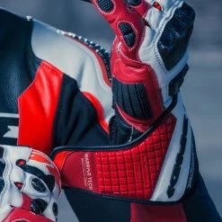 Spidi Motorradhandschuhe CARBO TRACK EVO Leder Sport CE Mit Warrior Protektoren -Motorradbekleidungsgeschäft spidi carbo track evo red 5