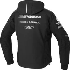 Spidi Motorradhoodie ARMOR H2OUT Wasserdicht CE Mit Abnehmbarer Kapuze Und Protektoren -Motorradbekleidungsgeschäft spidi hoodie armor h2out black white 2