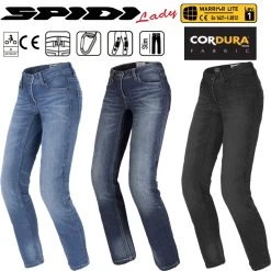 Spidi Motorradjeans J-TRACKER LADY Für Damen Slim-Fit Cordura Denim Hose Inklusive Warrior Knieprotektoren