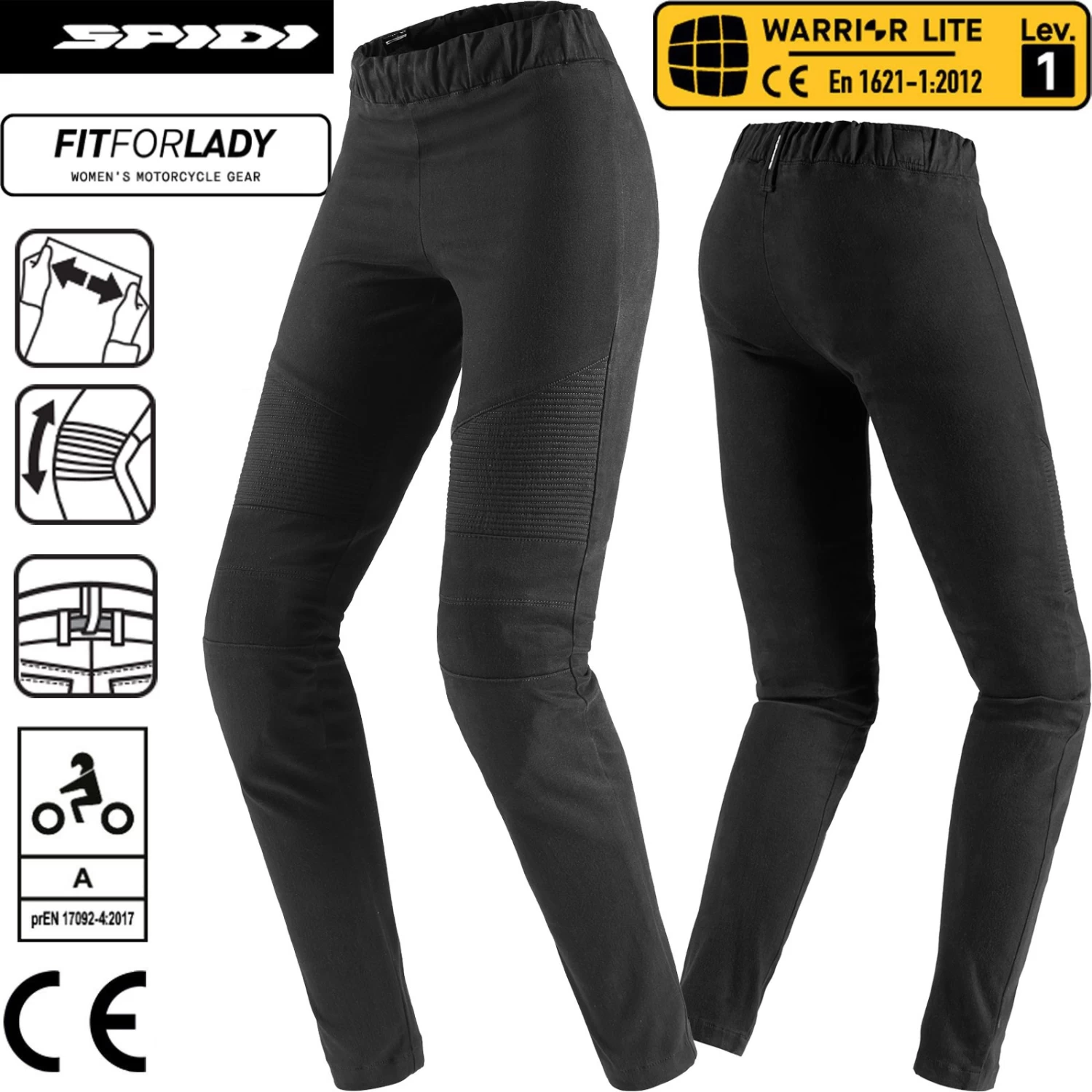 Spidi Motorrad Leggings MOTO Mit Stretch CE Und Warrior Lite Knieprotektoren 3 Spidi Motorrad Leggings MOTO Mit Stretch CE Und Warrior Lite Knieprotektoren