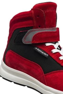 Stylmartin Motorrad Sneaker AUDAX Wildleder Wasserdicht Mit Air-Mesh Futter Protektoren Und CE -Motorradbekleidungsgeschäft stylmartin audax rot 4