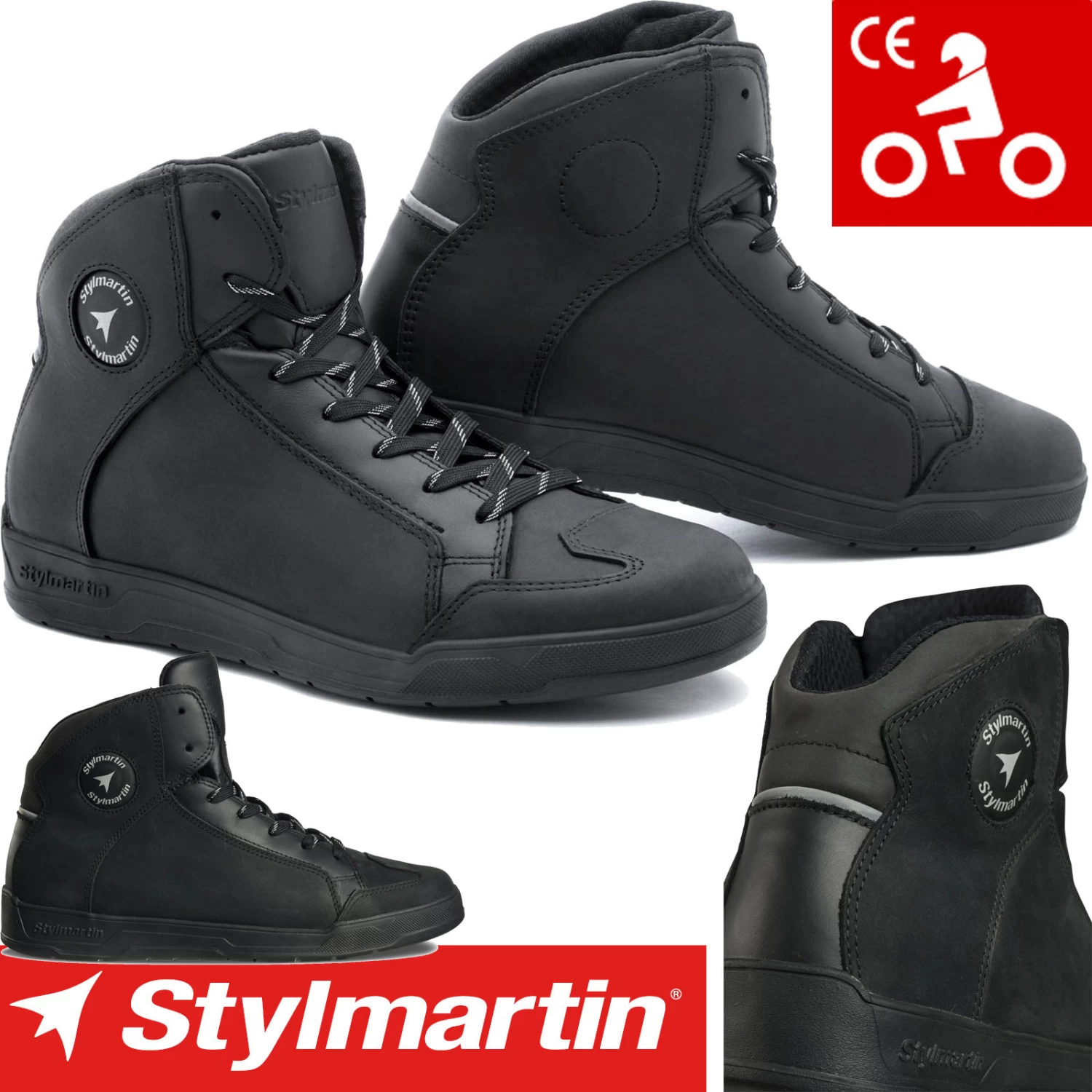 Stylmartin Motorradschuhe MATT WP Wasserdicht CE Atmungsaktiv Leder Air-Mesh Mit Knöchelschutz 3 Stylmartin Motorradschuhe MATT WP Wasserdicht CE Atmungsaktiv Leder Air-Mesh Mit Knöchelschutz