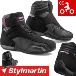Stylmartin Motorradschuhe VECTOR Wasserdicht Leicht Atmungsaktiv Mit CE Und Protektoren -Motorradbekleidungsgeschäft stylmartin vector schwarz pink haupt