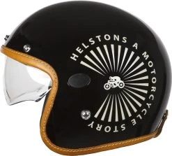 Helstons Jethelm SUN CARBON Mit Kleinem Visier ECE Und Echtleder-Zierband -Motorradbekleidungsgeschäft sun carbon fiber black 1 1