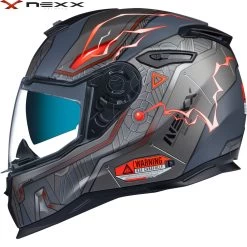 Nexx Integralhelm SX.100 Mit Sonnenblende -Motorradbekleidungsgeschäft sx.100 gigabot grey red mt haupt 2
